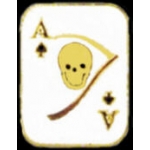 DEATH CARD WITH SKULL PIN